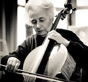 Anita Lasker-Wallfisch with her cello